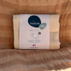 Lange écru Néobulle - tissus doux et respirant pour emmaillotage ou bain enveloppé
